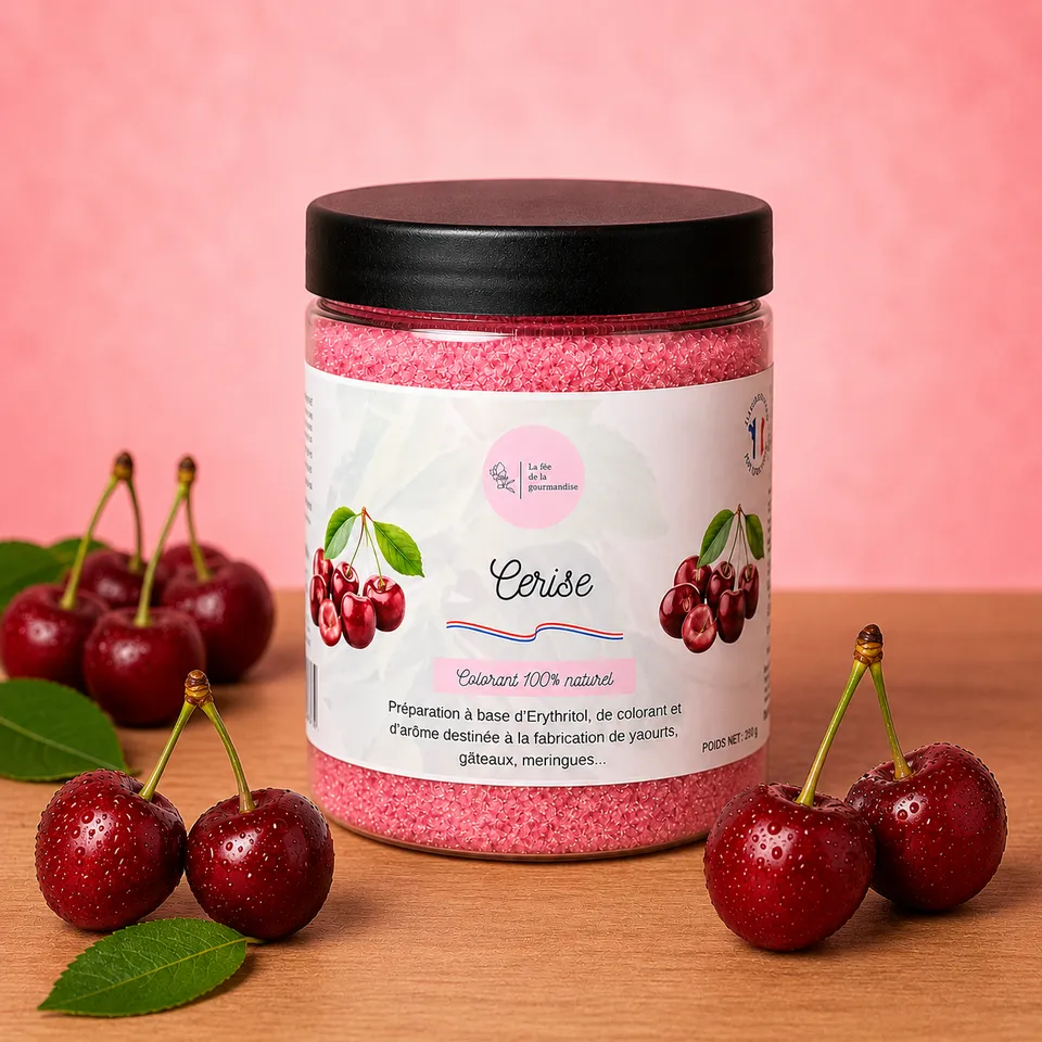 La fée de la gourmandise Érythritol Cerise 250g sans sucre