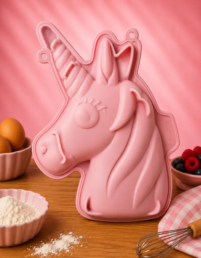 La fée de la gourmandise Licorne 3D moule gâteau silicone rose