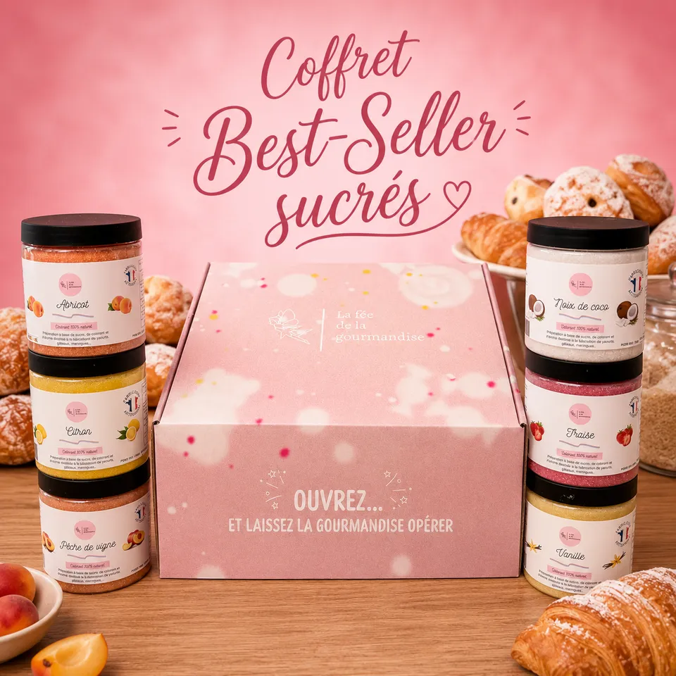 La fée de la gourmandise Coffret bestseller 6 sucres aromatisés 250 g
