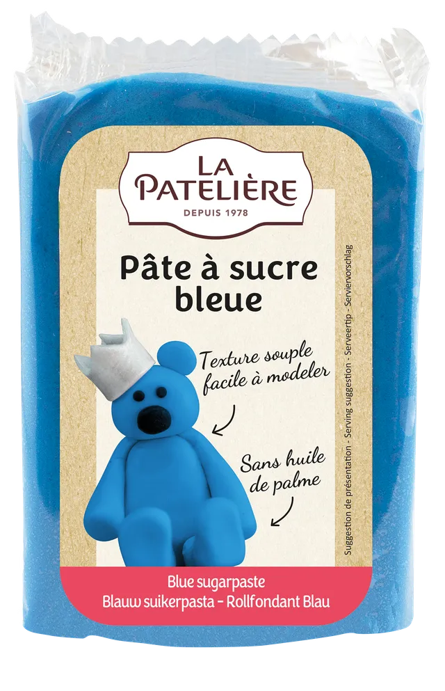 La Patelière Pâte à sucre bleue sans huile de palme