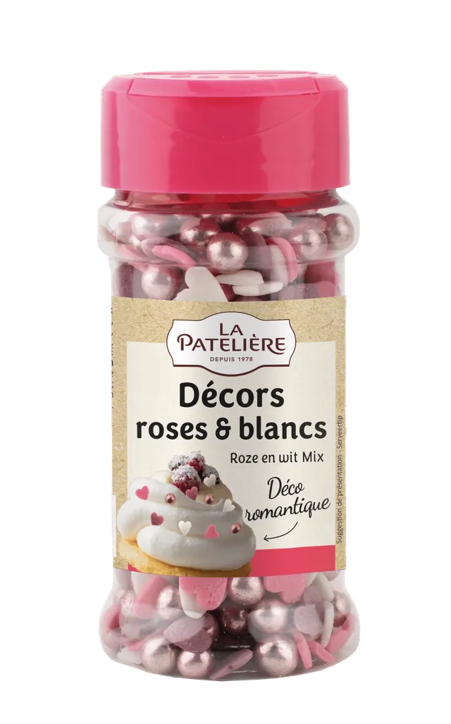 La Patelière Décors et bougies Mix sprinkles rose blanc