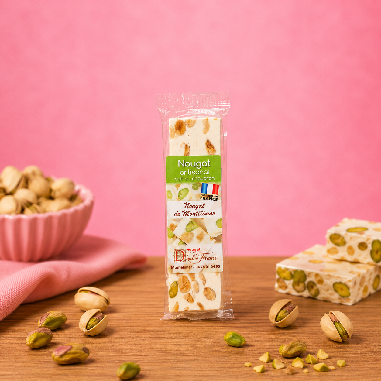 La fée de la gourmandise Nougats Pistache nougat 50g miel
