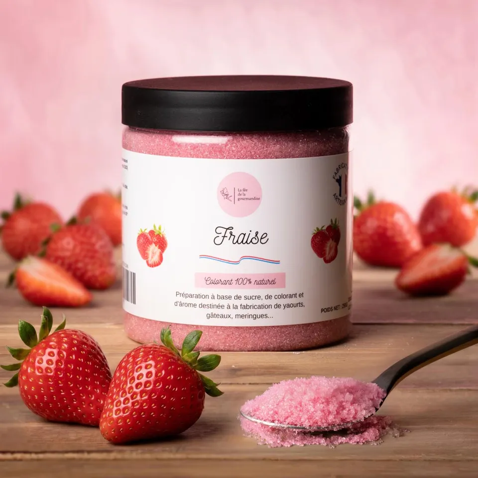 La fée de la gourmandise Sucres aromatisés fraise Baby pot 50 g