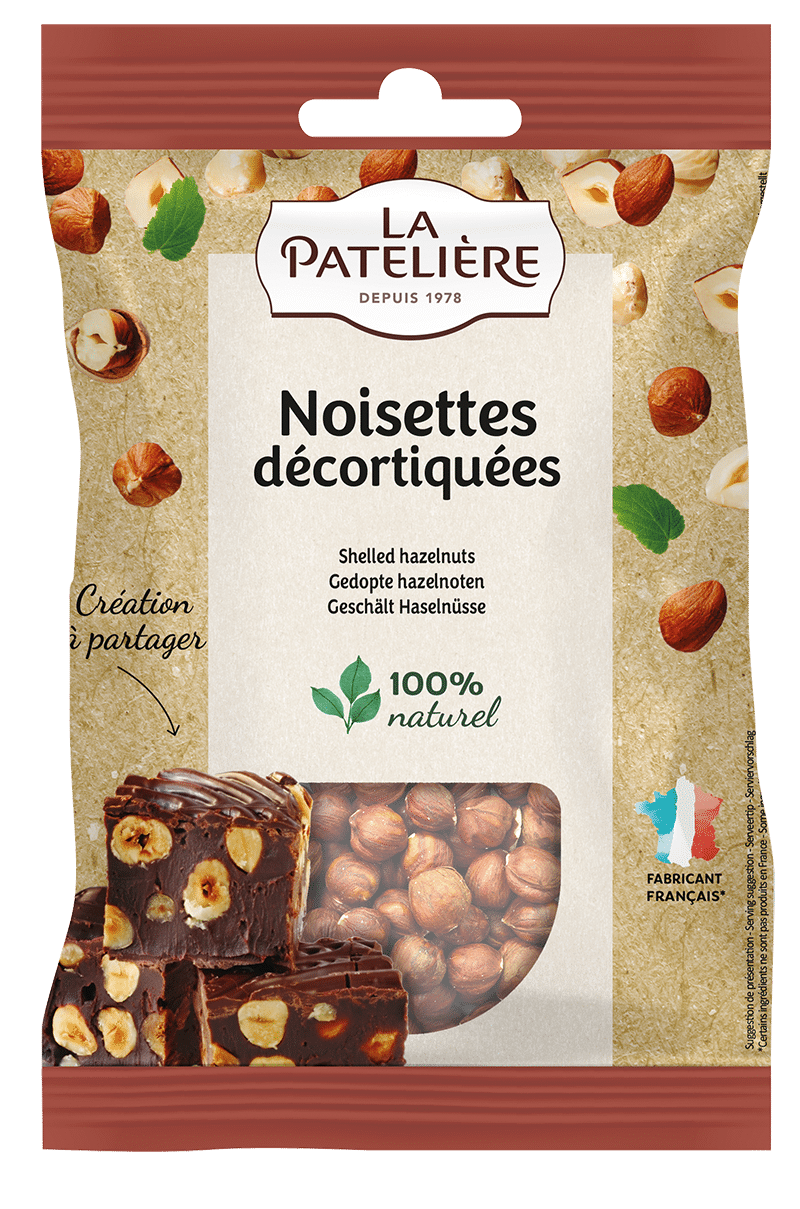 La Patelière Fruits secs noisettes décortiquées dessert chocolat