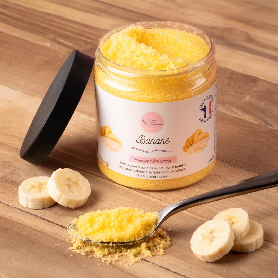La fée de la gourmandise Sucres aromatisés Banane sucre parfumé Baby pot 50G