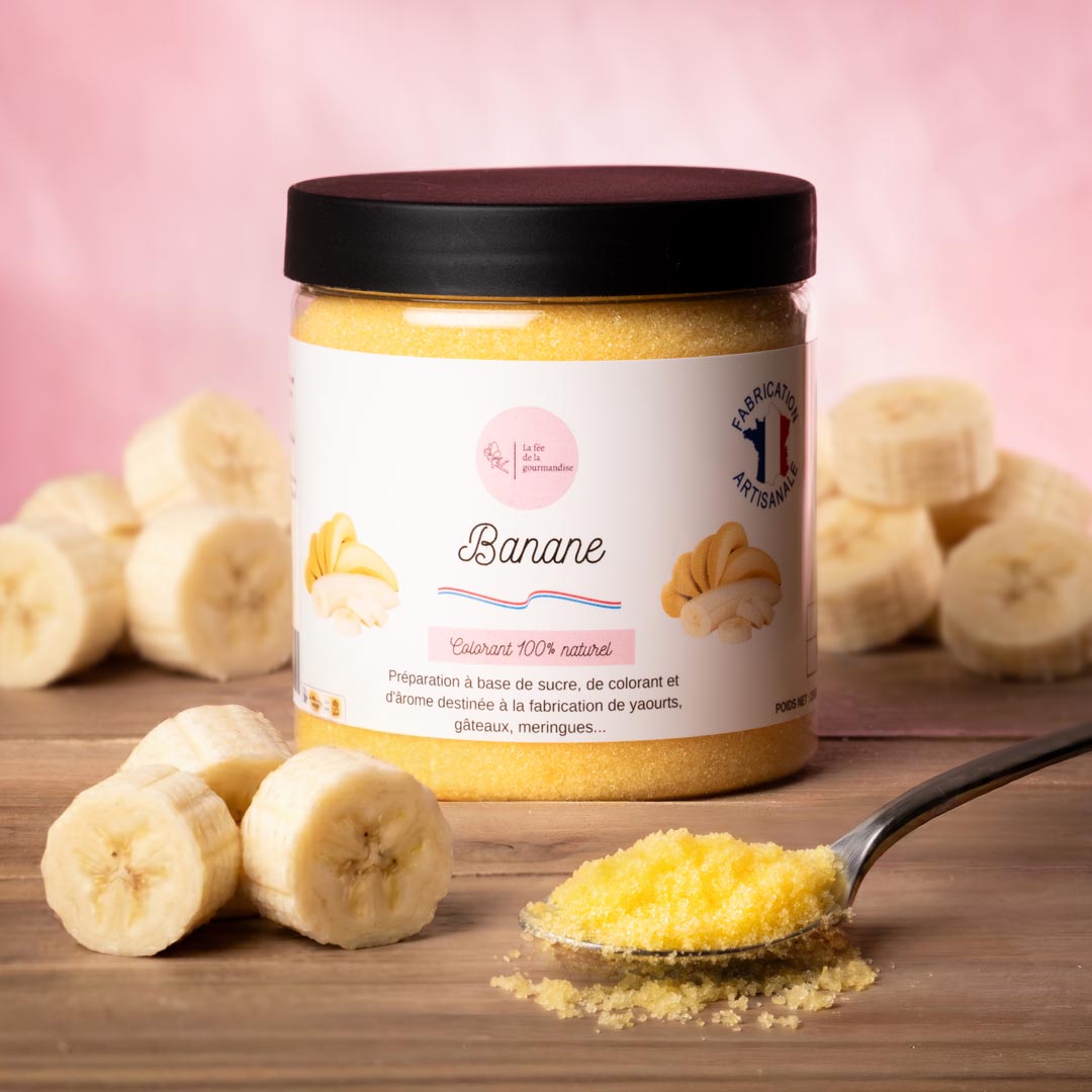 La fée de la gourmandise Sucres aromatisés Banane sucre parfumé Baby pot 50G