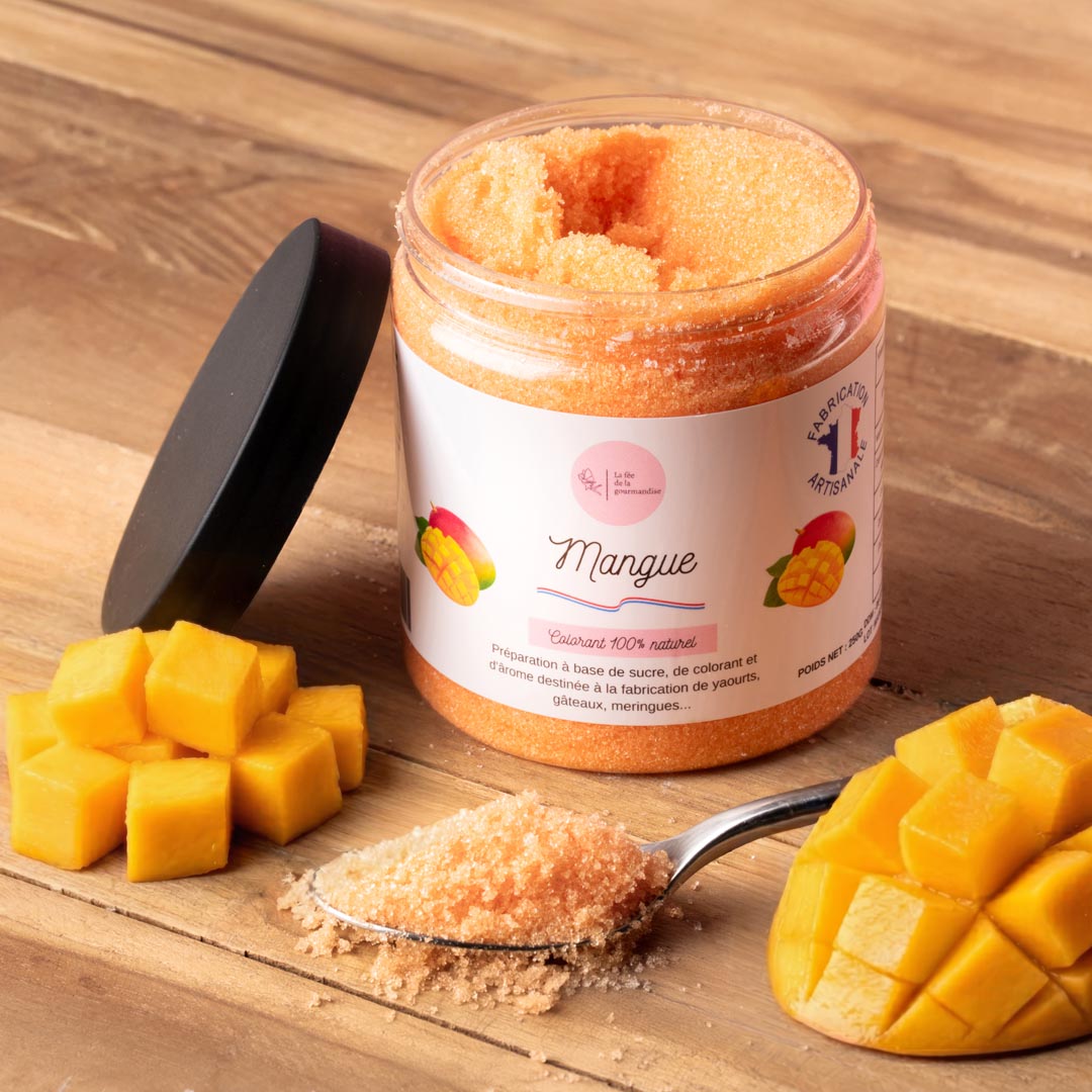 La fée de la gourmandise mangue sucre aromatisé pot 250g