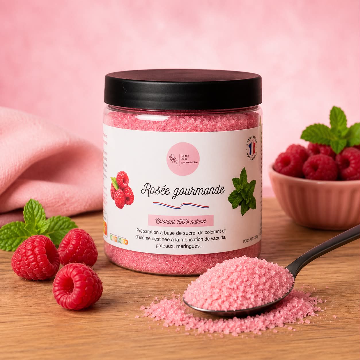 La fée de la gourmandise Rosée gourmande sucre 250 g