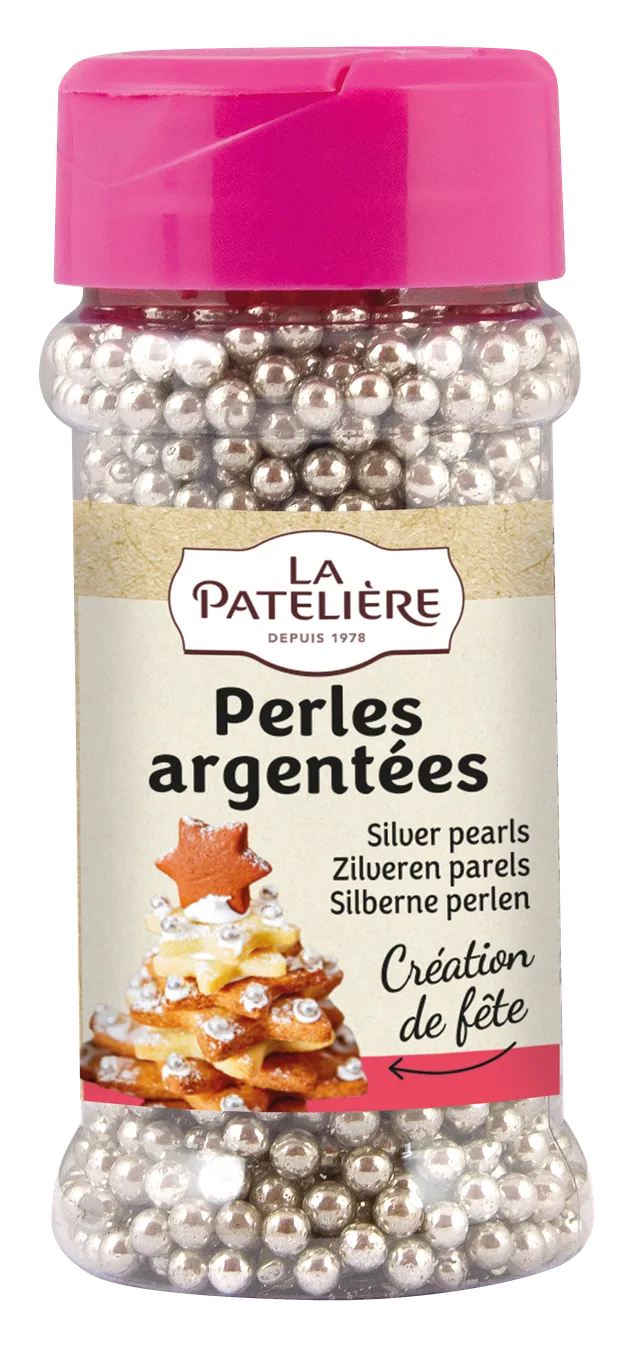 La Patelière Décors et bougies Billes sucre argentées décor