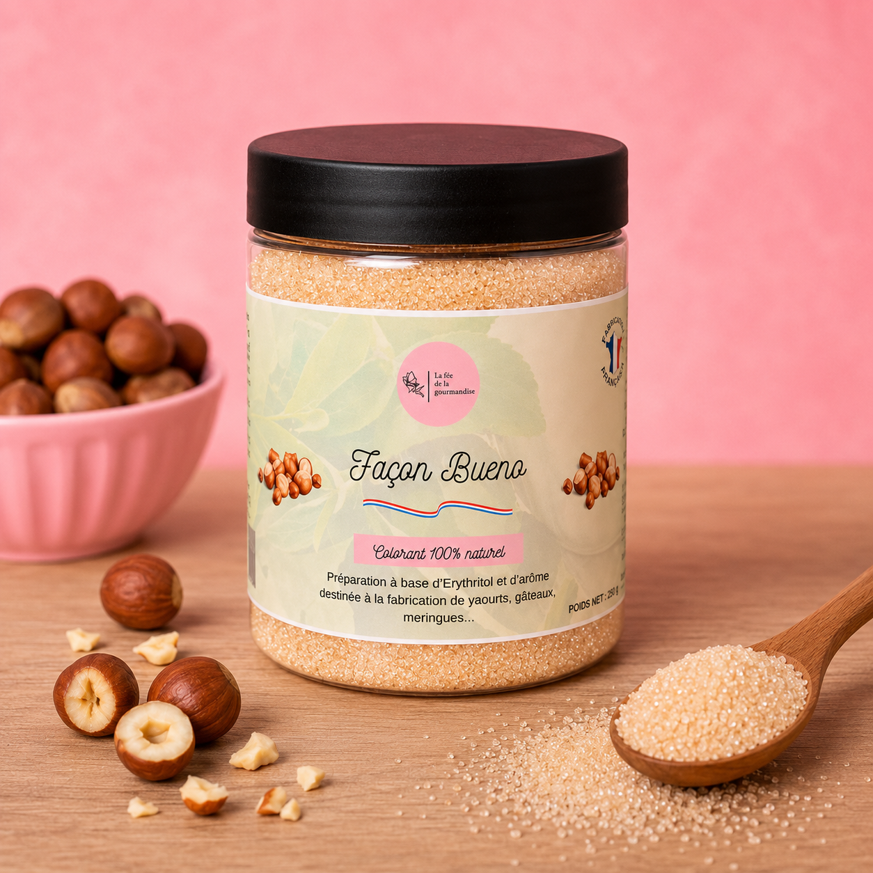 La fée de la gourmandise Univers Sans Sucre Érythritol Façon Bueno 250g 0 calorie