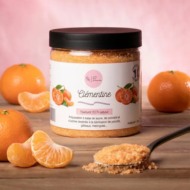 La fée de la gourmandise Sucre Clémentine aromatisé pot 250 g