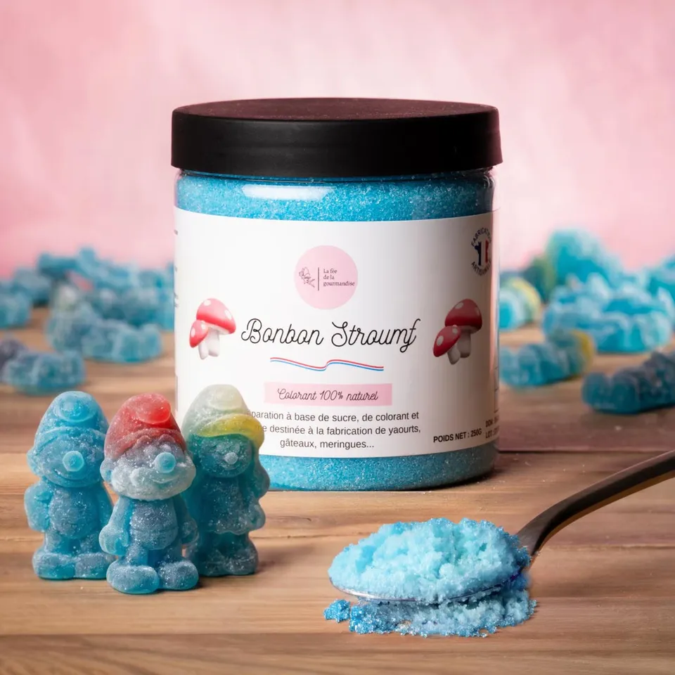 La fée de la gourmandise Sucres aromatisés Stroumf bonbon bleu Baby 50G