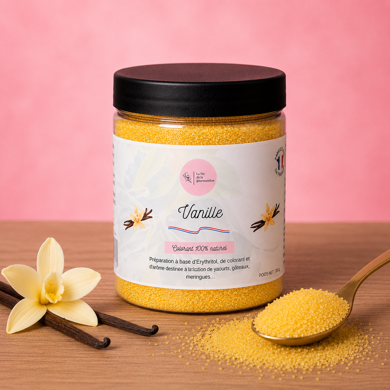 La fée de la gourmandise Érythritol Vanille 250G 0 calorie