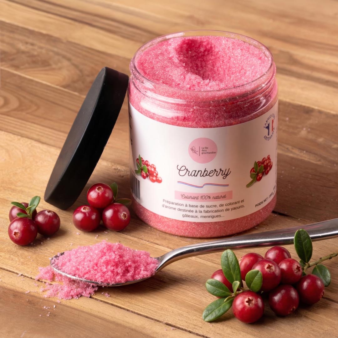 La fée de la gourmandise Sucres aromatisés sucre cranberry 50g