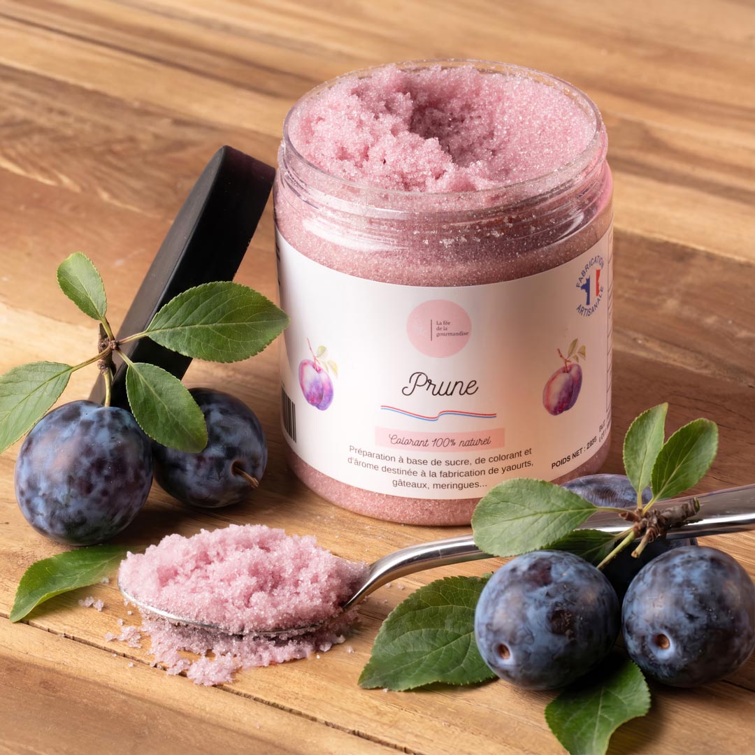 La fée de la gourmandise Sucres aromatisés Prune sucre 50g violet
