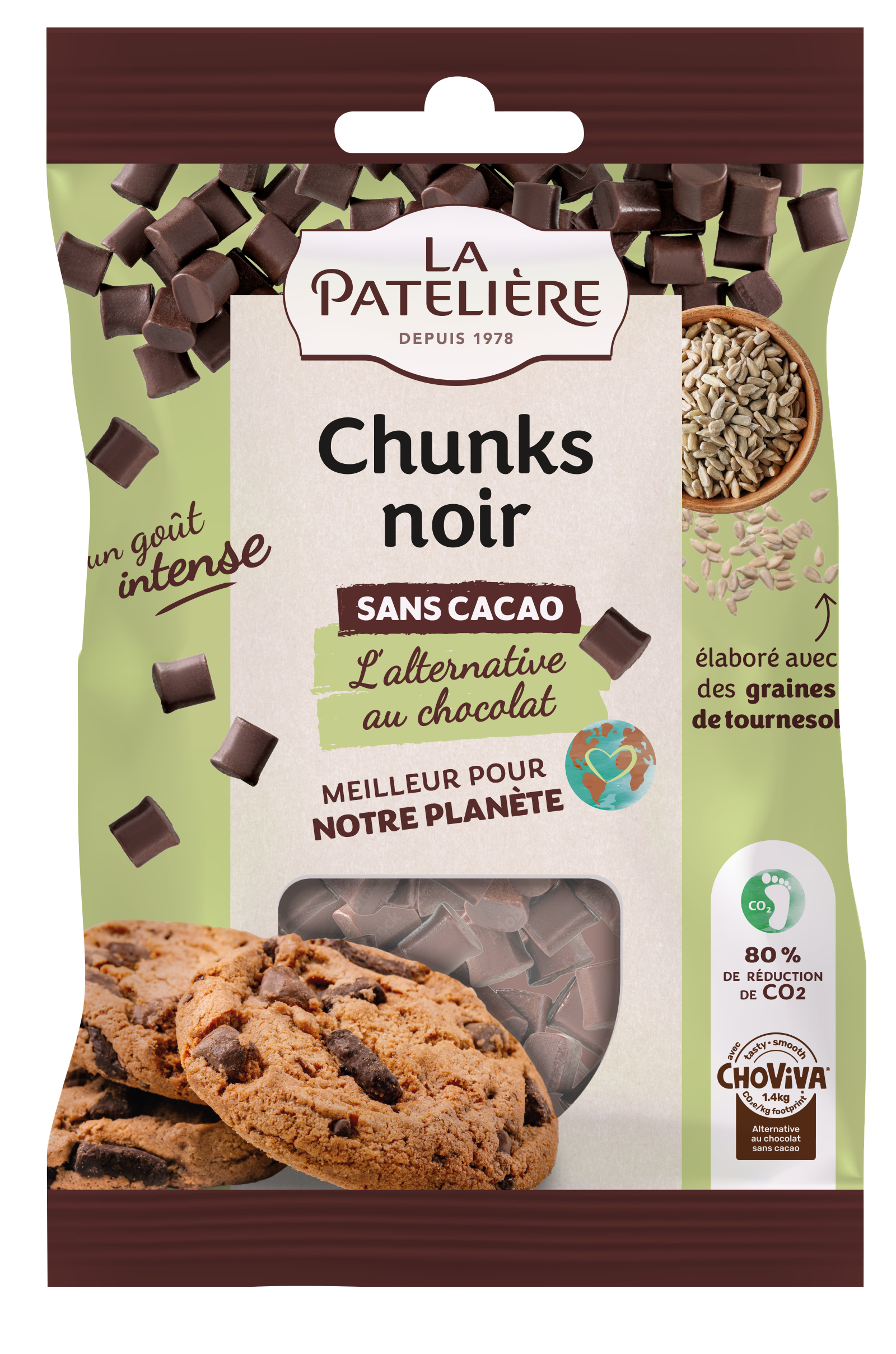 La Patelière Chocolats pépites façon noir sans cacao