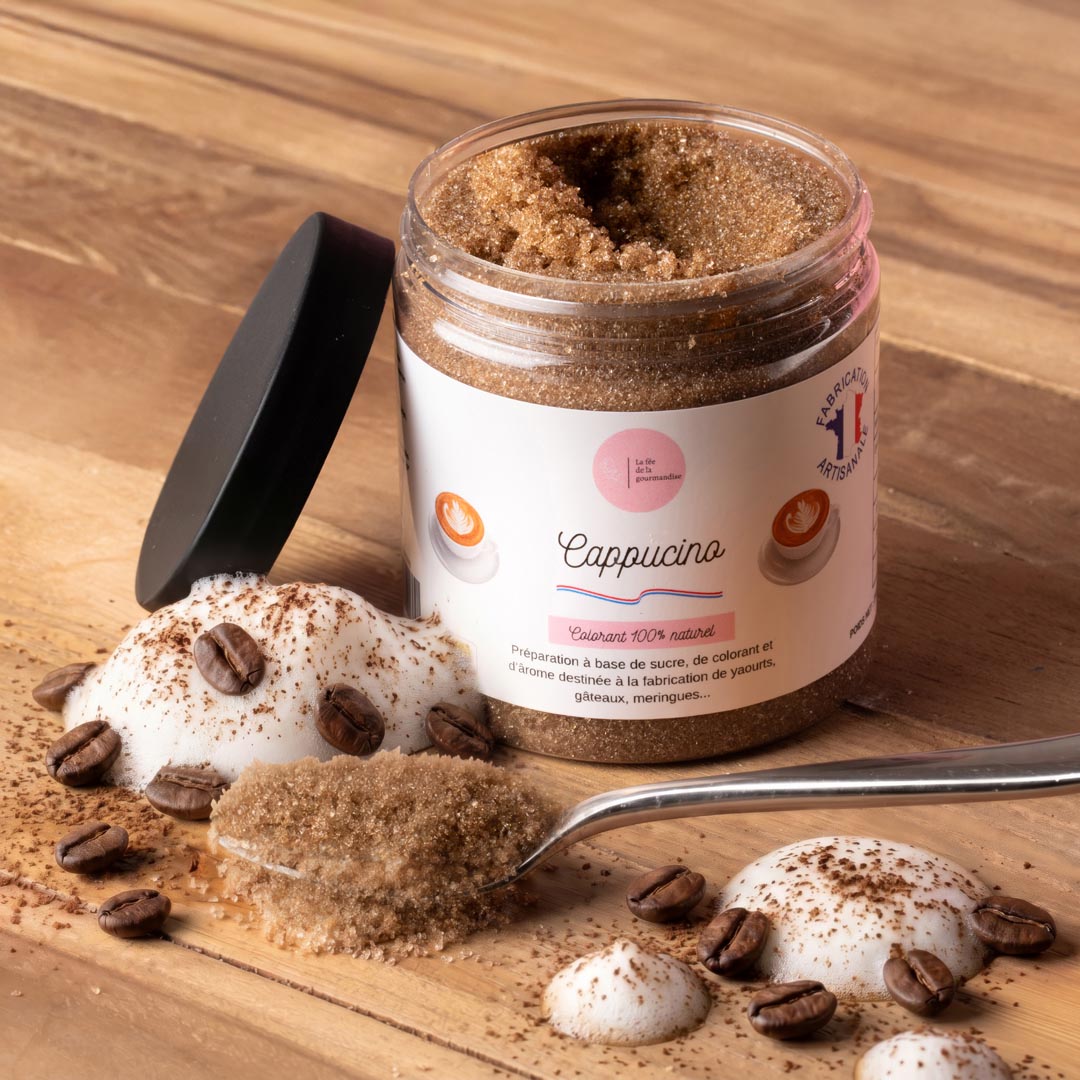 La fée de la gourmandise Sucre Cappuccino pot 250g café