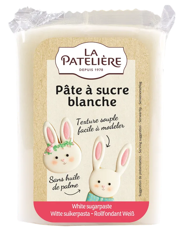 La Patelière Sucres et levures Pâte à sucre blanche sans palme