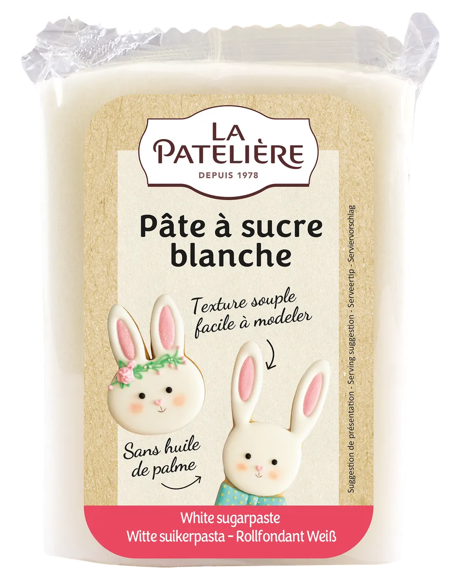 La Patelière Sucres et levures Pâte à sucre blanche sans palme
