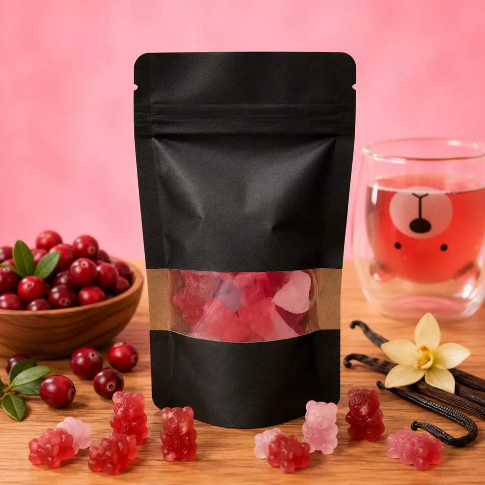 La fée de la gourmandise Ourson Cranberry Vanille infusion Lot de 10