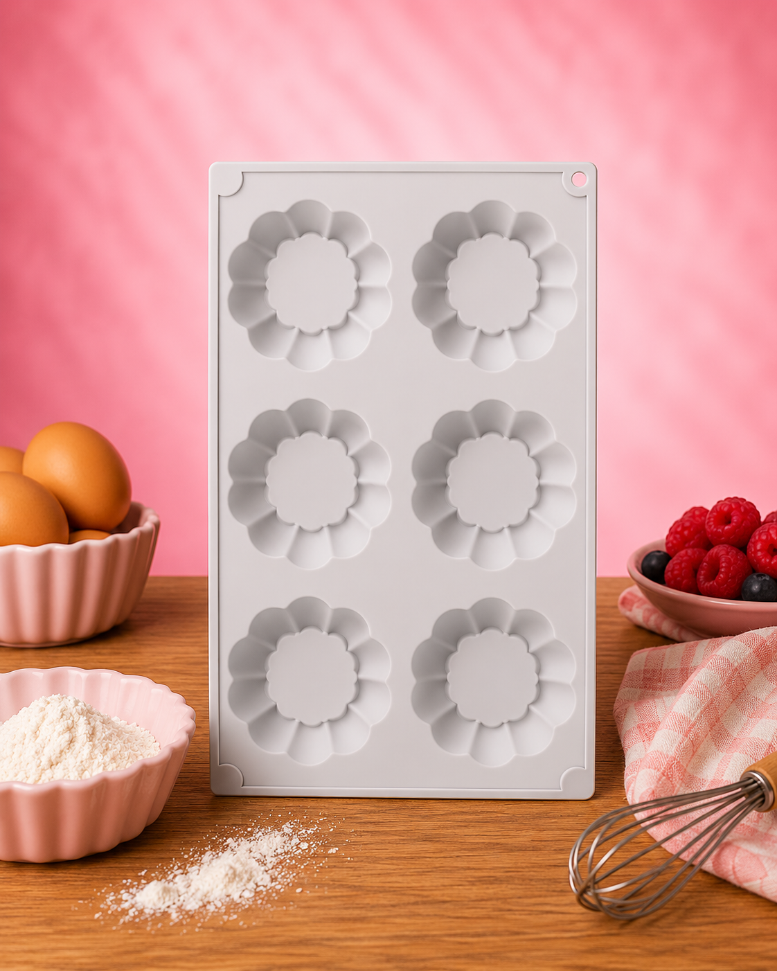 La fée de la gourmandise Moule 6 briochettes silicone 29,5 cm gris