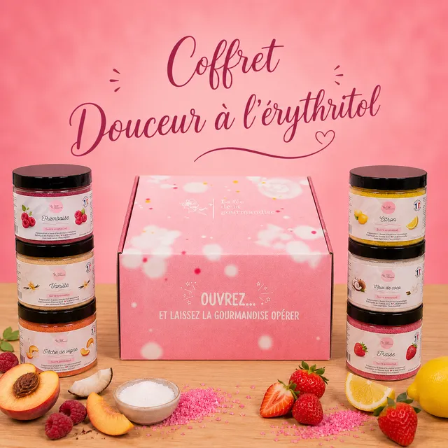 La fée de la gourmandise Coffret Plaisir coffret 6 parfums érythritol
