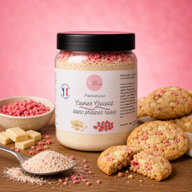 La Fée de la Gourmandise Cookies Chocolat Blanc Pralines 470 g