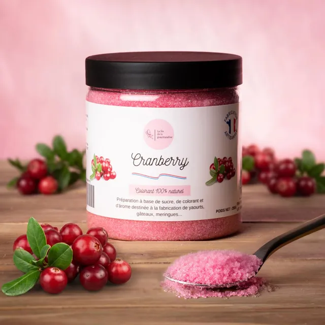 La fée de la gourmandise Sucres aromatisés sucre cranberry 50g