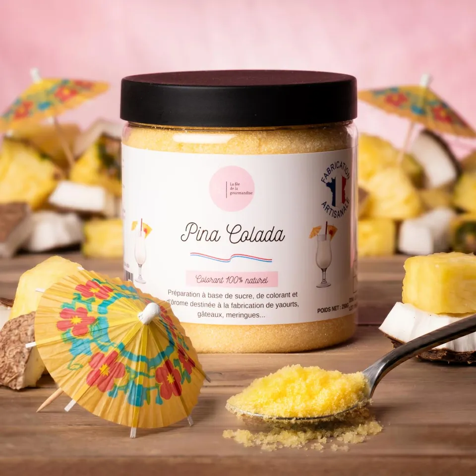 La fée de la gourmandise Sucre Piña Colada ananas coco baby 50g