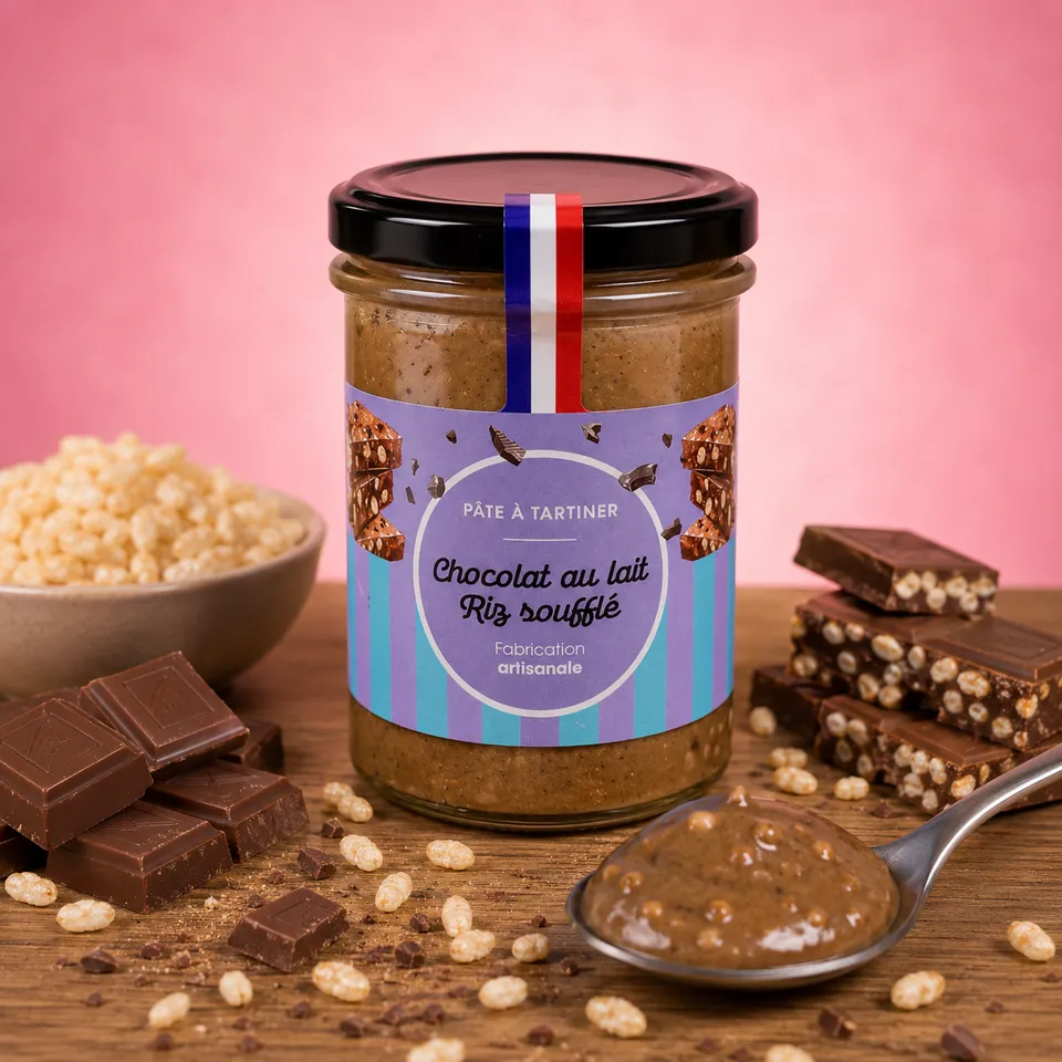 La fée de la gourmandise Pâtes à Tartiner chocolat lait riz soufflé
