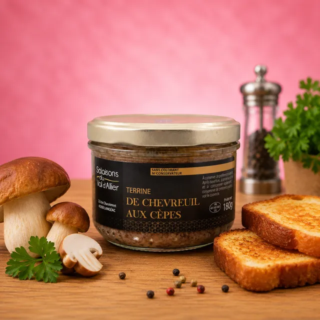 La fée de la gourmandise Terrine Chevreuil Cèpes 180g gibier