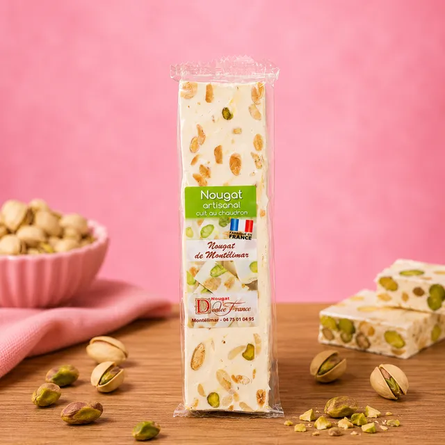 La fée de la gourmandise Nougats Montélimar barre 100 g pistache