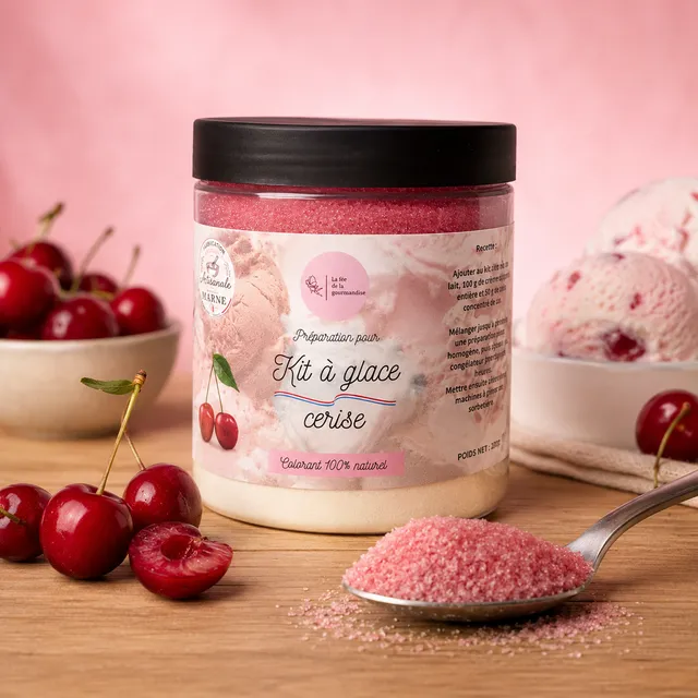 La fée de la gourmandise Kit à glace cerise préparation maison