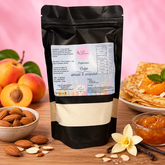 La fée de la gourmandise Abricot Amandes crêpes préparation