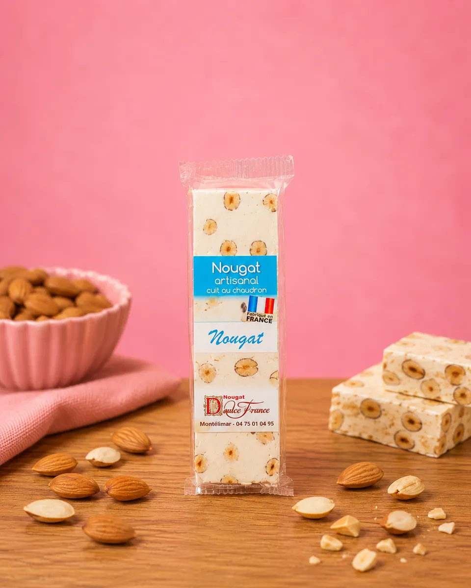La fée de la gourmandise Nougat classique Montélimar 50g tendre
