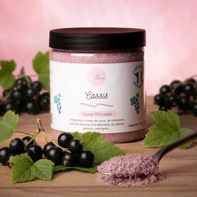 La fée de la gourmandise Cassis sucre aromatisé baby pot 50g