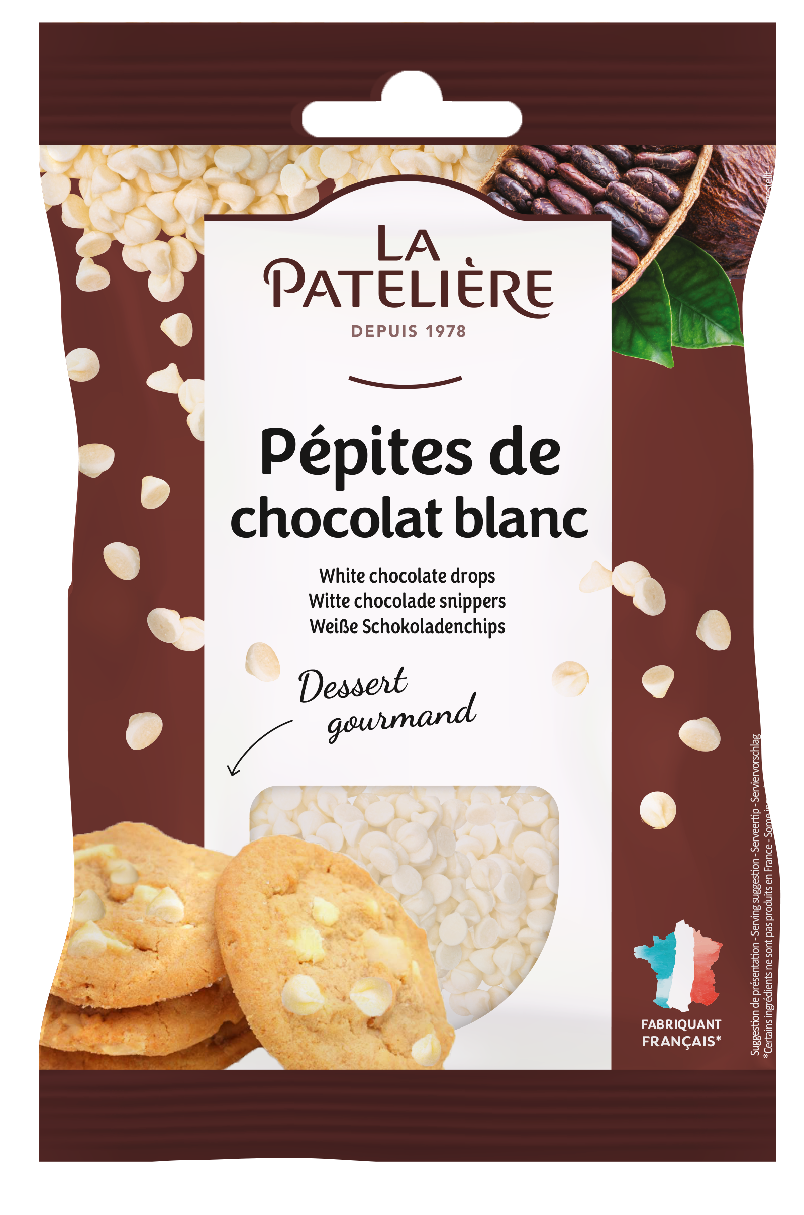La Patelière Chocolats Pépites chocolat blanc pour cookies