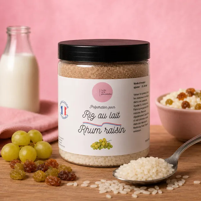 La fée de la gourmandise Riz au lait rhum raisin préparation dessert