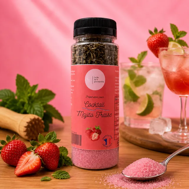 La fée de la gourmandise Mojito Fraise macération cocktail menthe