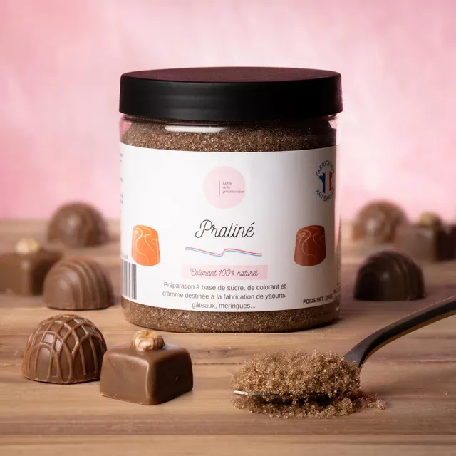 La fée de la gourmandise Sucres aromatisés sucre praliné pot 250 g