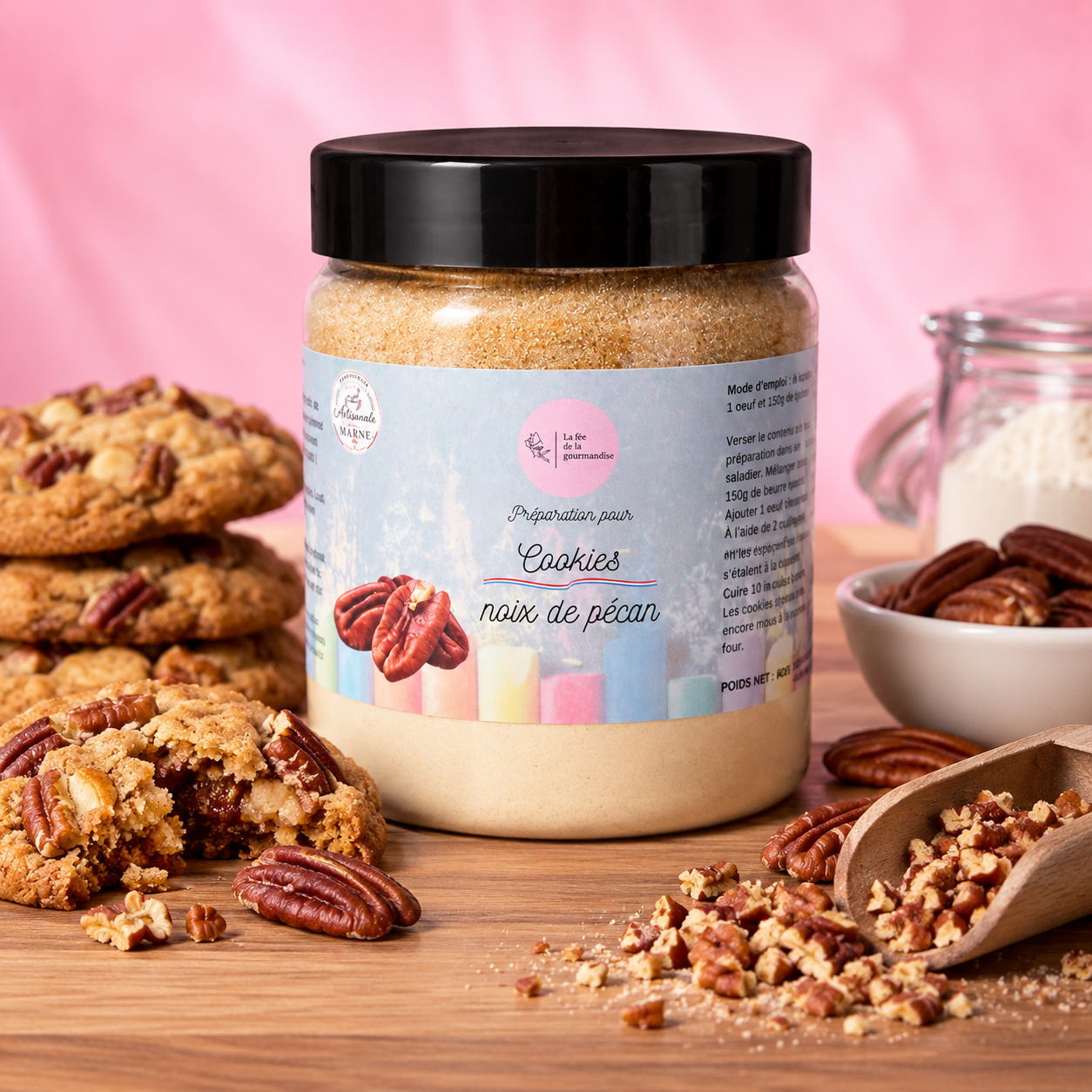 La fée de la gourmandise Cookies préparation 460g noix de pécan