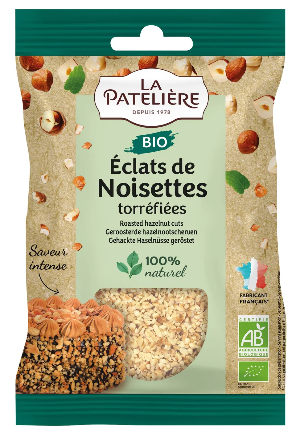 La Patelière Fruits secs éclats de noisettes torréfiées bio