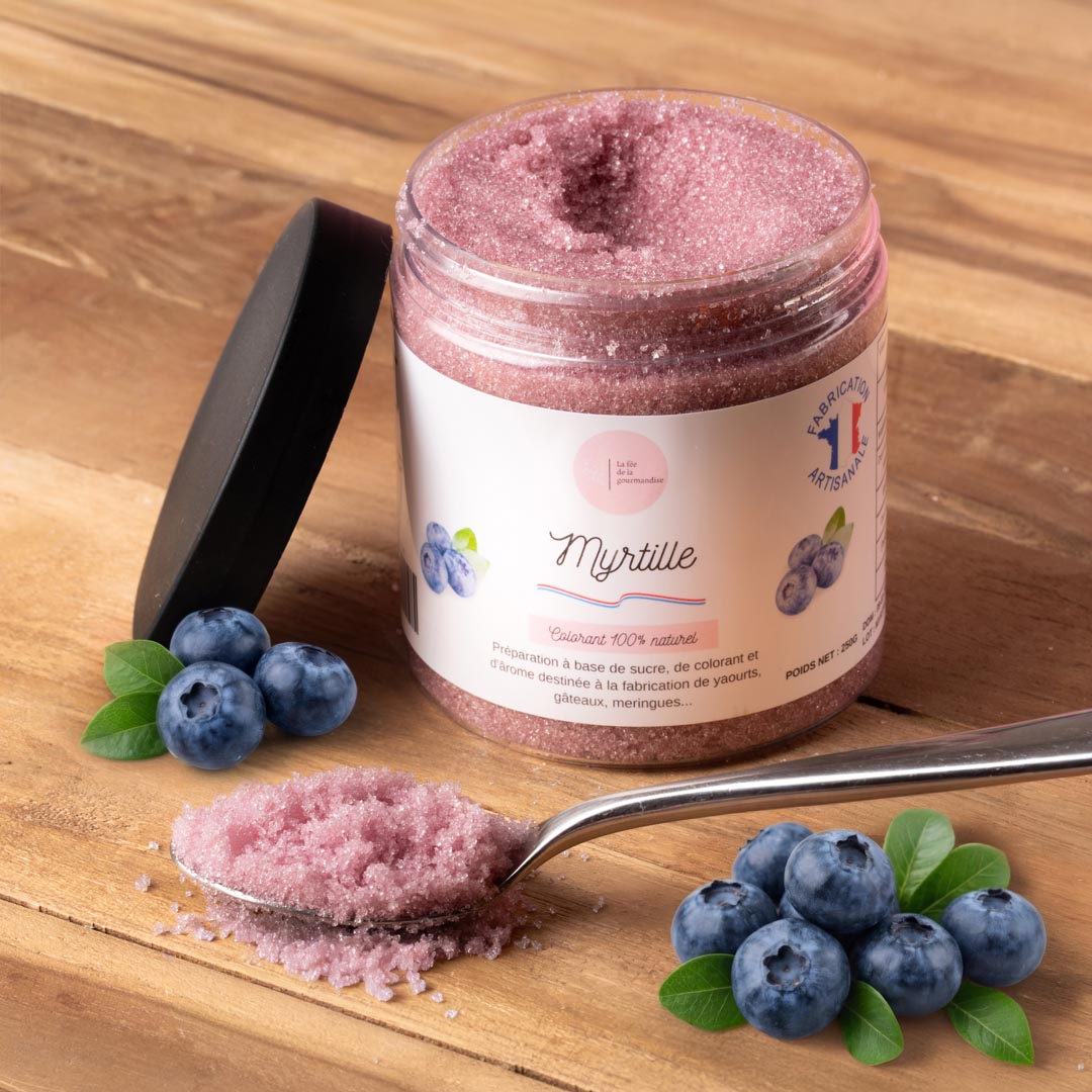 La fée de la gourmandise Sucre Myrtille Baby pot 50G fruité