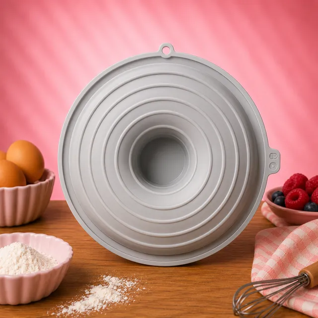 La fée de la gourmandise Moule donut silicone 3D 20 cm gris