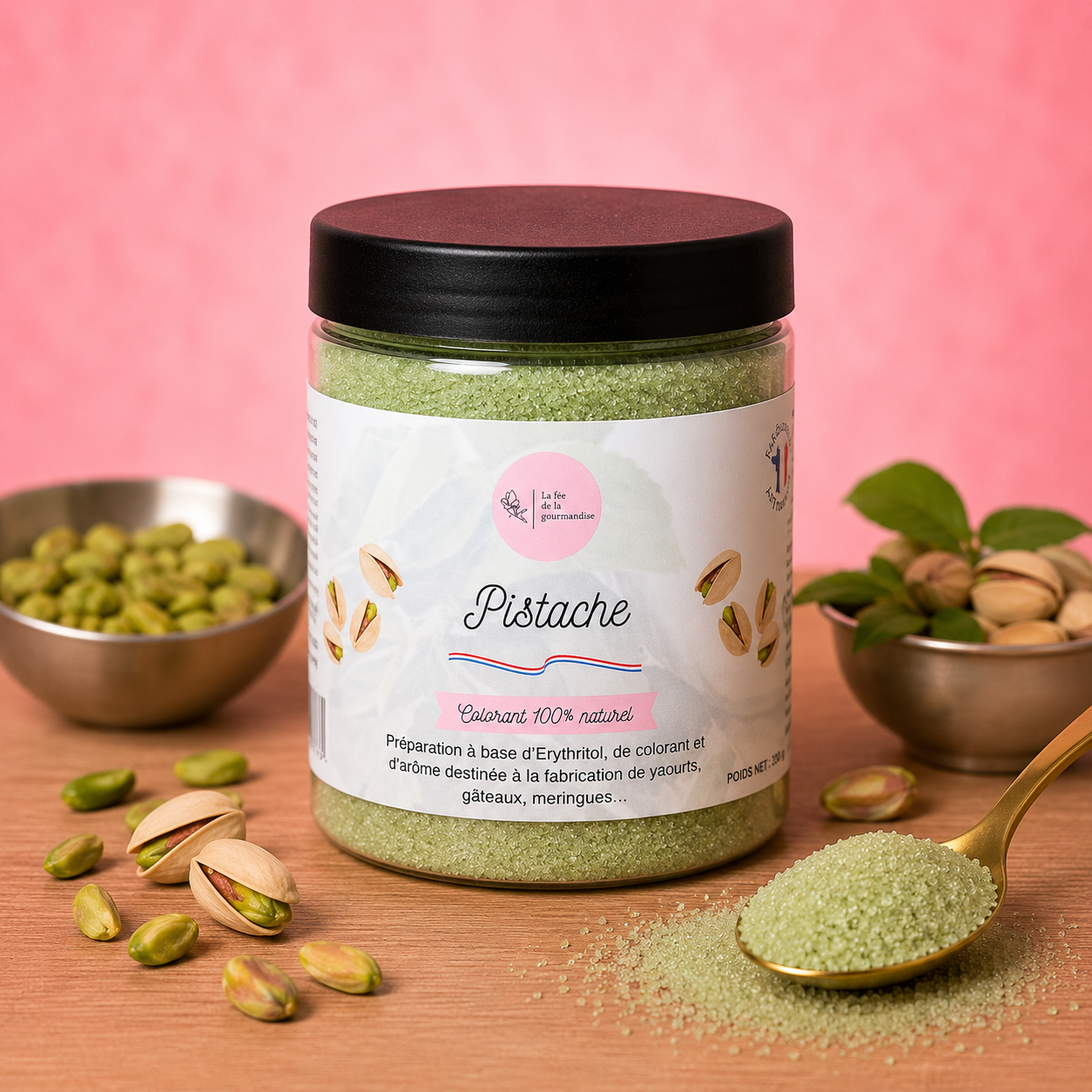 La fée de la gourmandise érythritol pistache sans sucre 250g