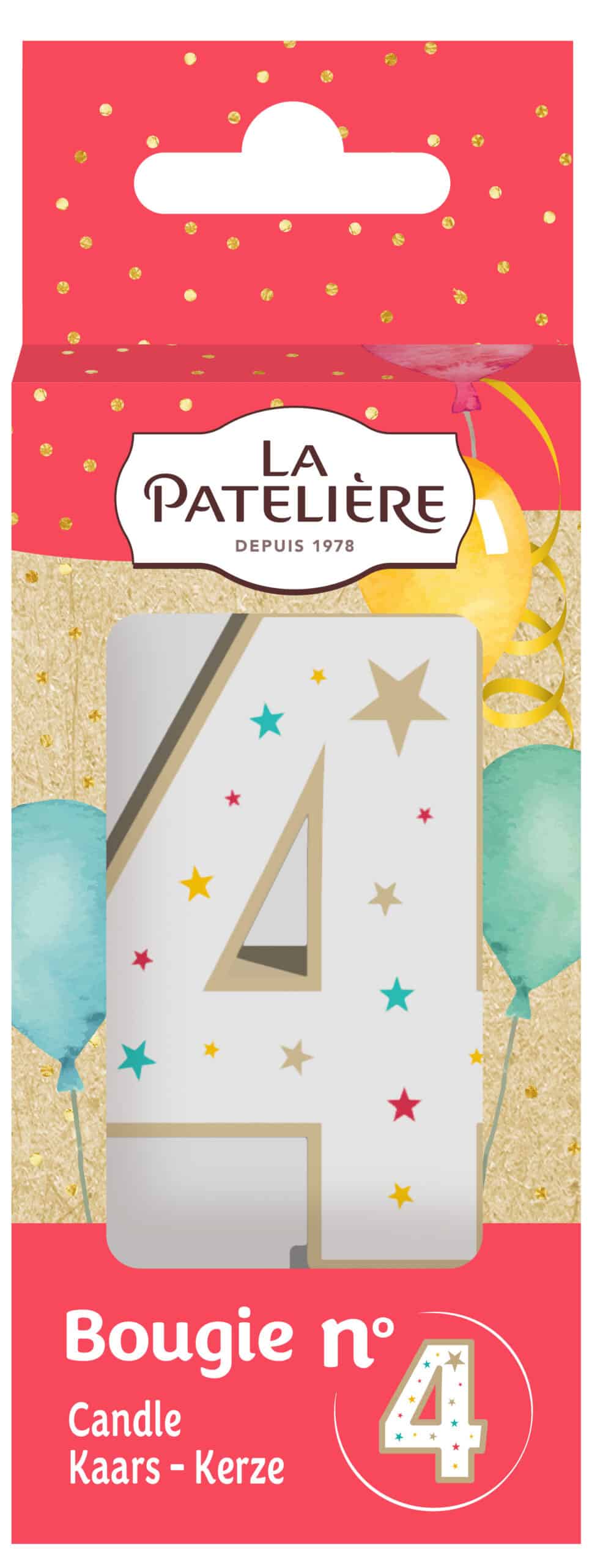La Patelière Décors et bougies bougie chiffre 4 étoiles