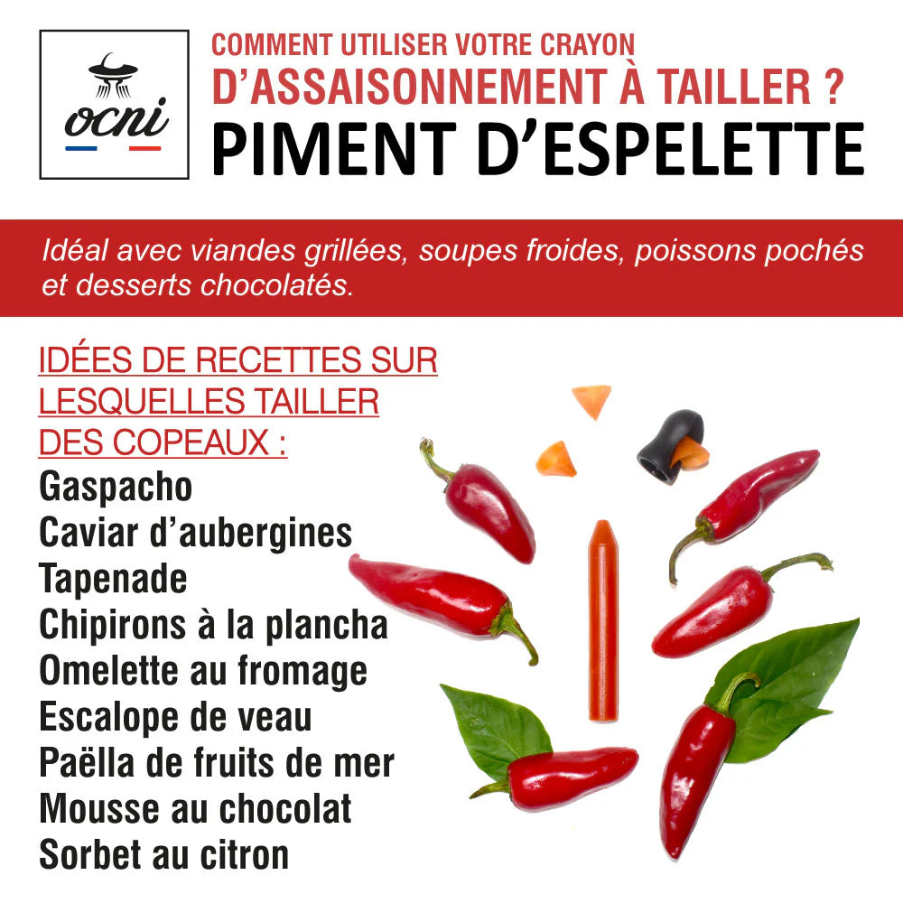 La fée de la gourmandise Coffret 1 crayon piment Espelette bio