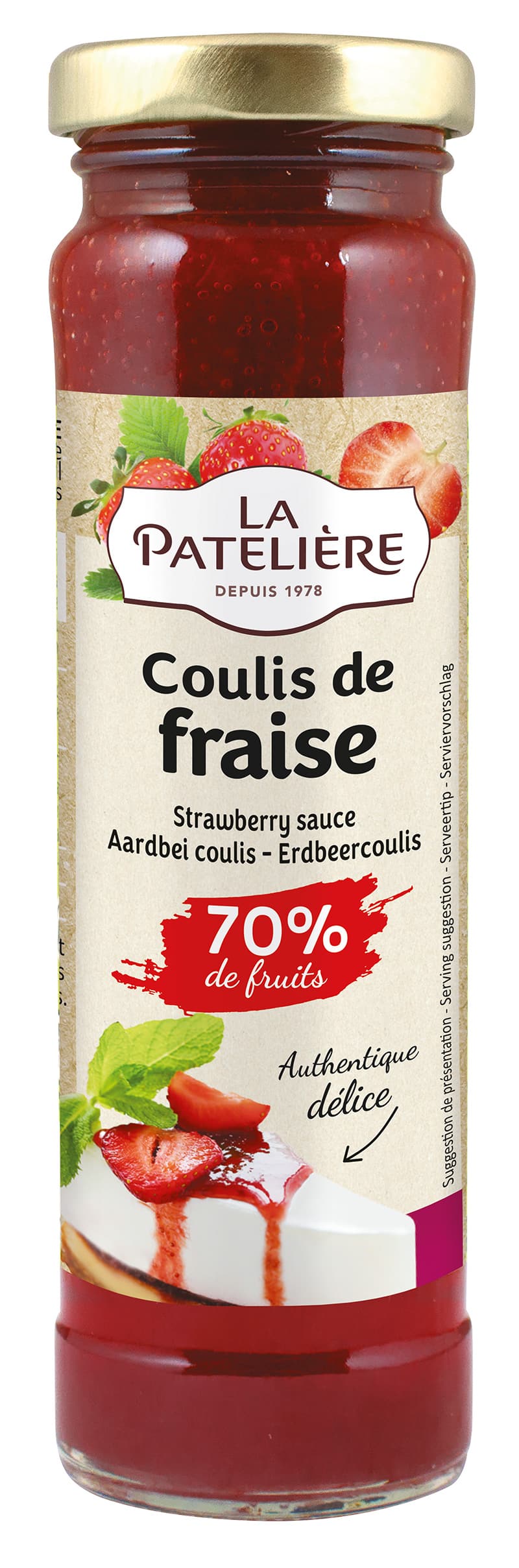 La Patelière Coulis Fraise 70% fruit dessert
