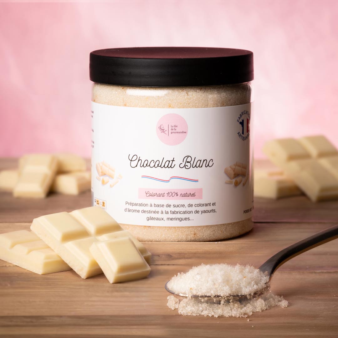 La fée de la gourmandise Sucres aromatisés sucre chocolat blanc Baby pot 50g