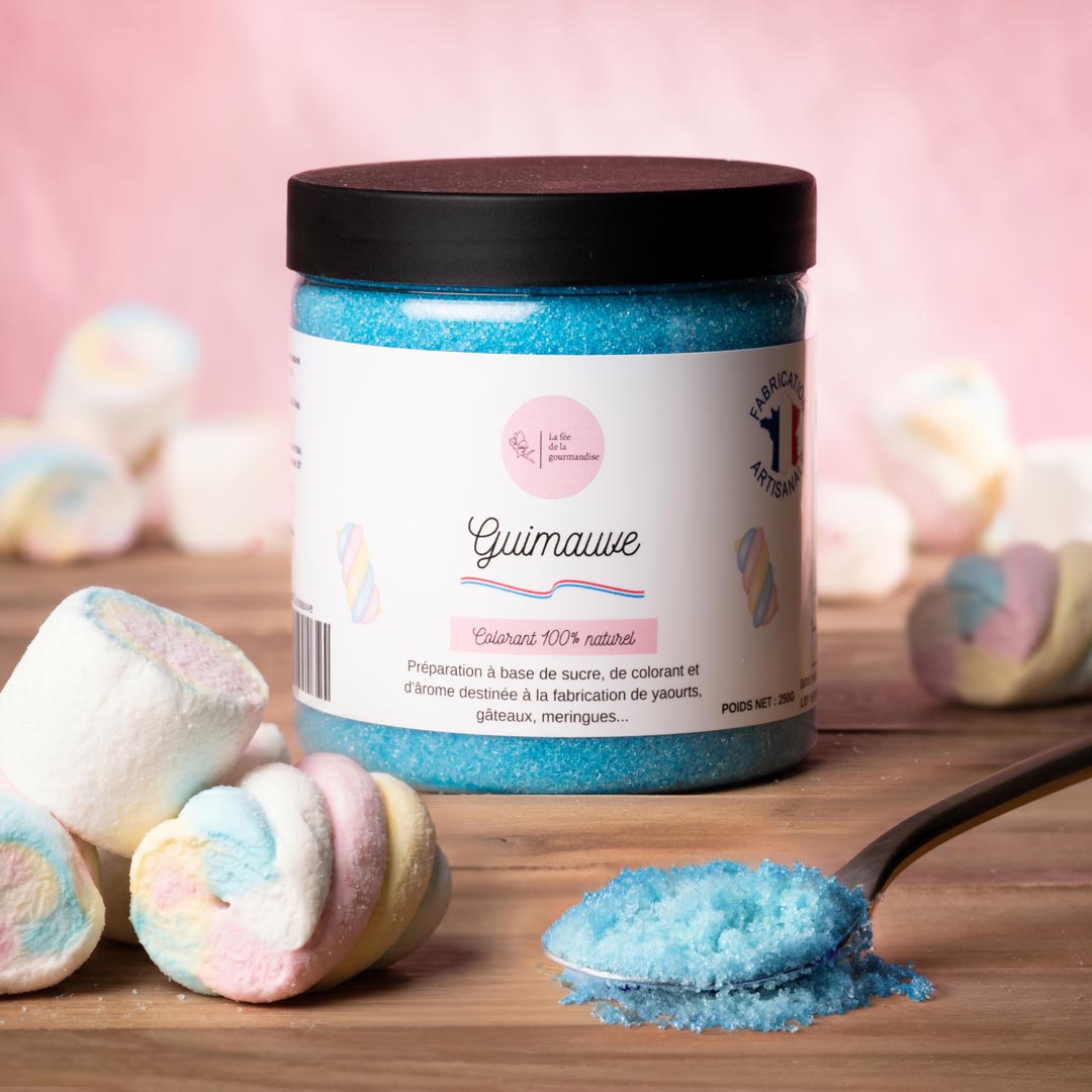 La fée de la gourmandise guimauve sucre aromatisé pot 250g
